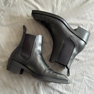 ZARA - Leather Cowboy Ankle Boots